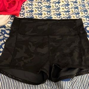 Black Camo Lululemon Spandex Shorts
